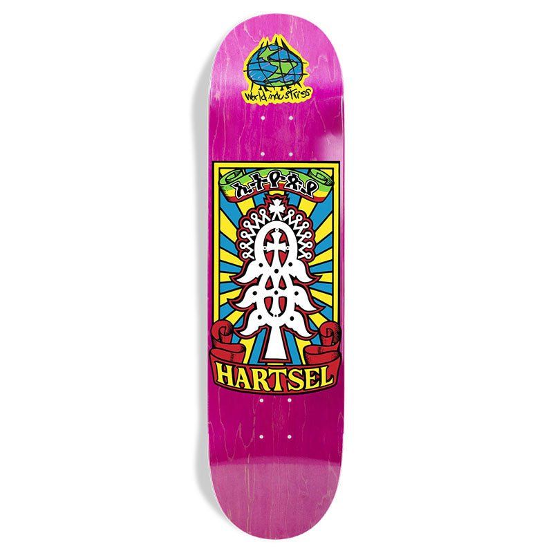 World Industries 8.25" x 32.0" PINK STAIN Jeff Hartsel Yout Model Popsicle Skateboard Deck